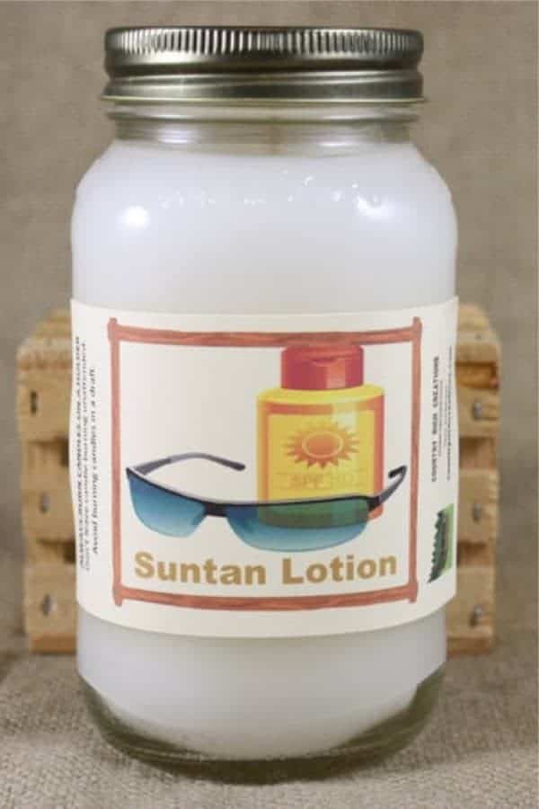 Suntan Lotion Scent Candles