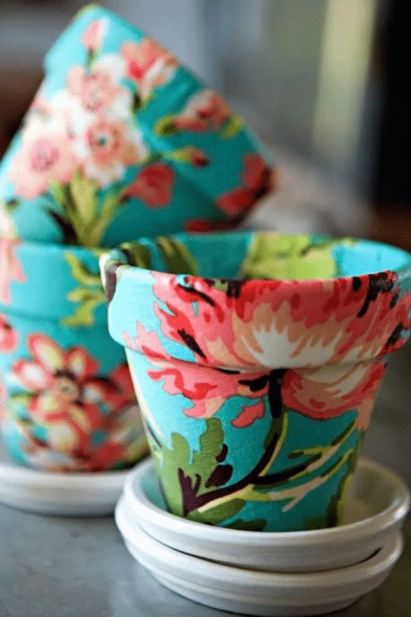 Decoupaged Flower Pot