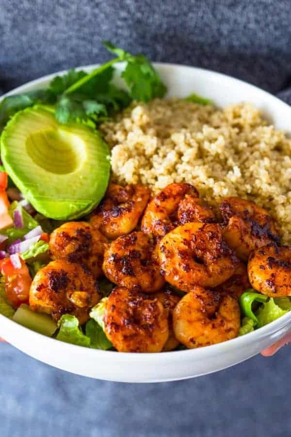 SHRIMP AVOCADO QUINOA BOWLS