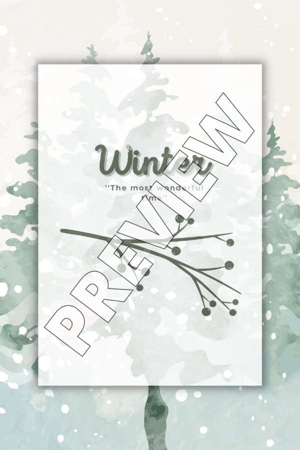 WHITE MINIMALIST WINTER QUOTE PRINTABLE