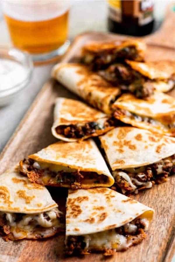 Cheesy Ground Beef Quesadillas