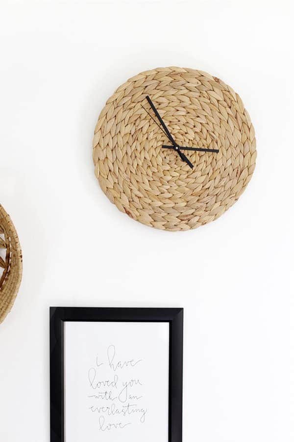 DIY Rattan Wall Clock