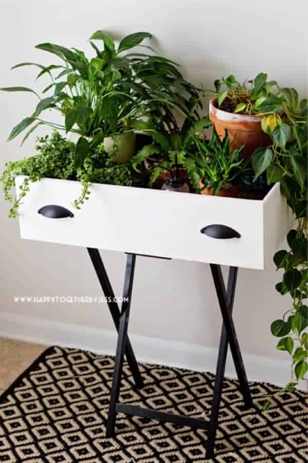 Upcycled Drawer Plant Stand DIY