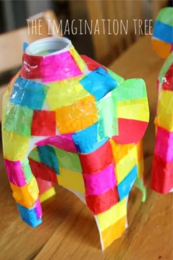 Milk Jug Elmer Elephant Craft