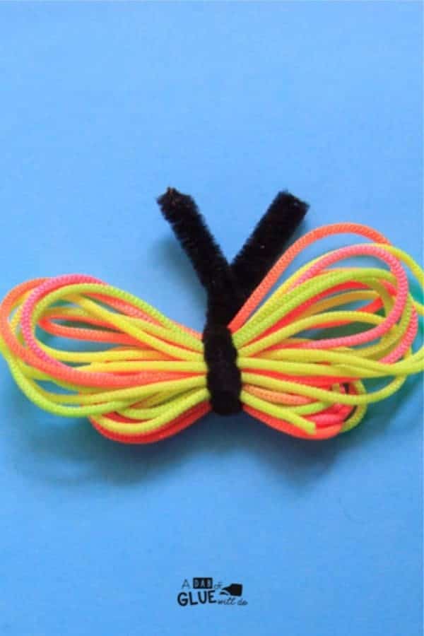 How To Make a Rainbow Yarn Butterfly Craft