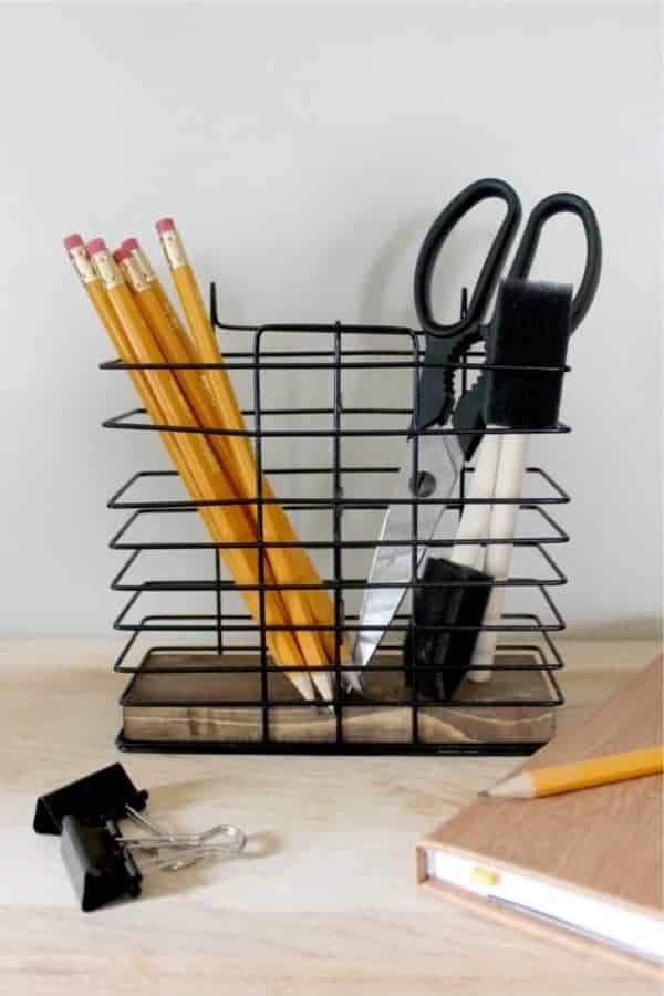 DIY Metal Pencil Organizer