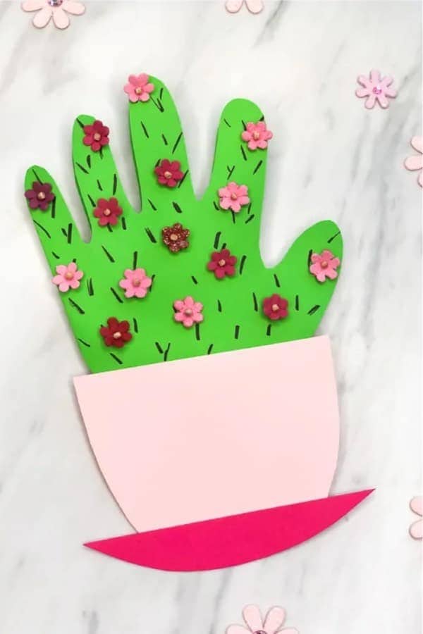 Handprint Cactus DIY Mother’s Day Card