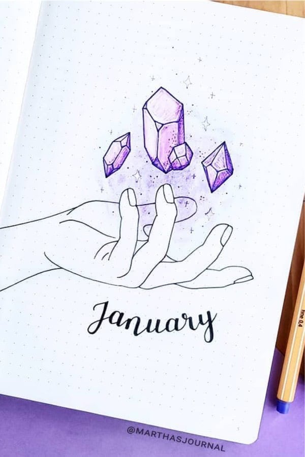 Gem Themed Bujo Cover