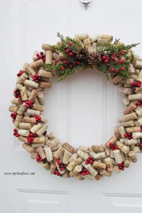 Christmas Wine Cork Wreath