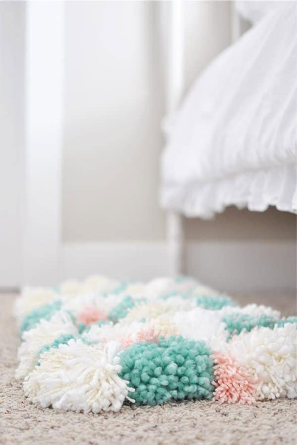 How to Make a Pom Pom Rug the Easy Way