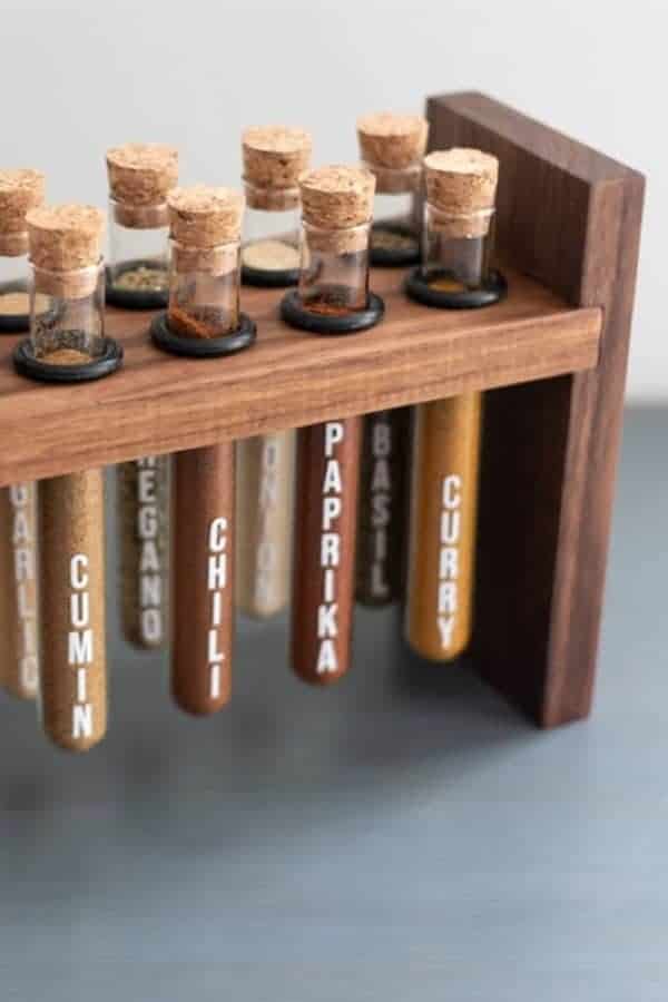 DIY Test Tube Spice Rack