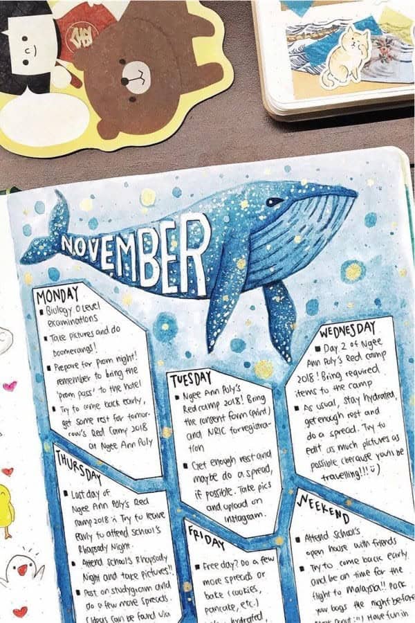 Blue November Weekly Spread