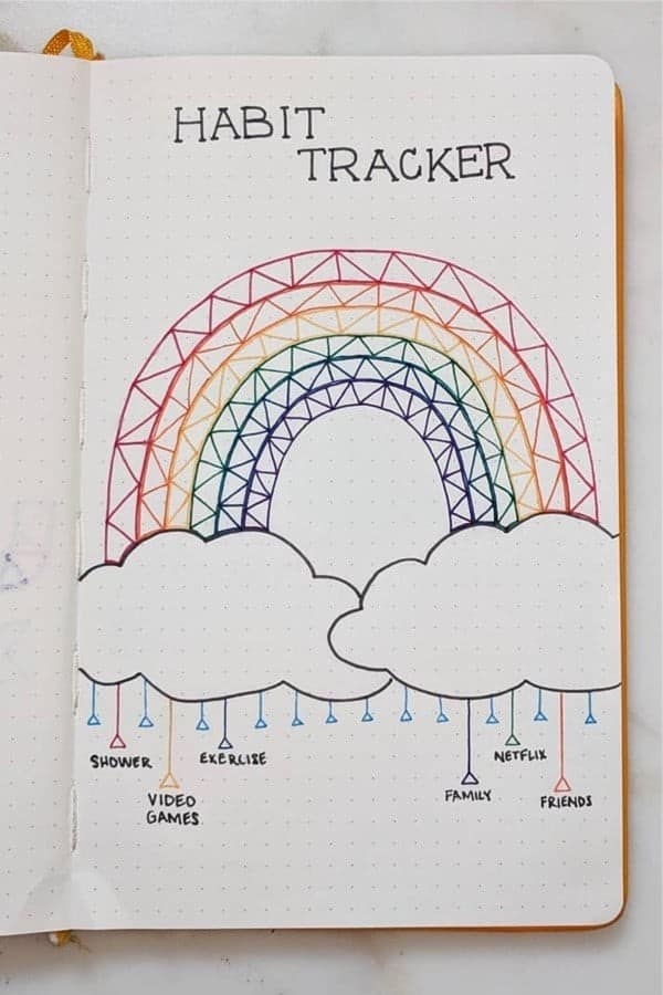 Habit Tracker With Rainbow Theme