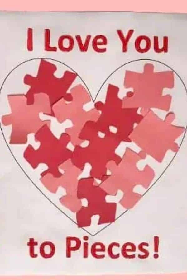 “I LOVE YOU TO PIECES” PUZZLE CARD