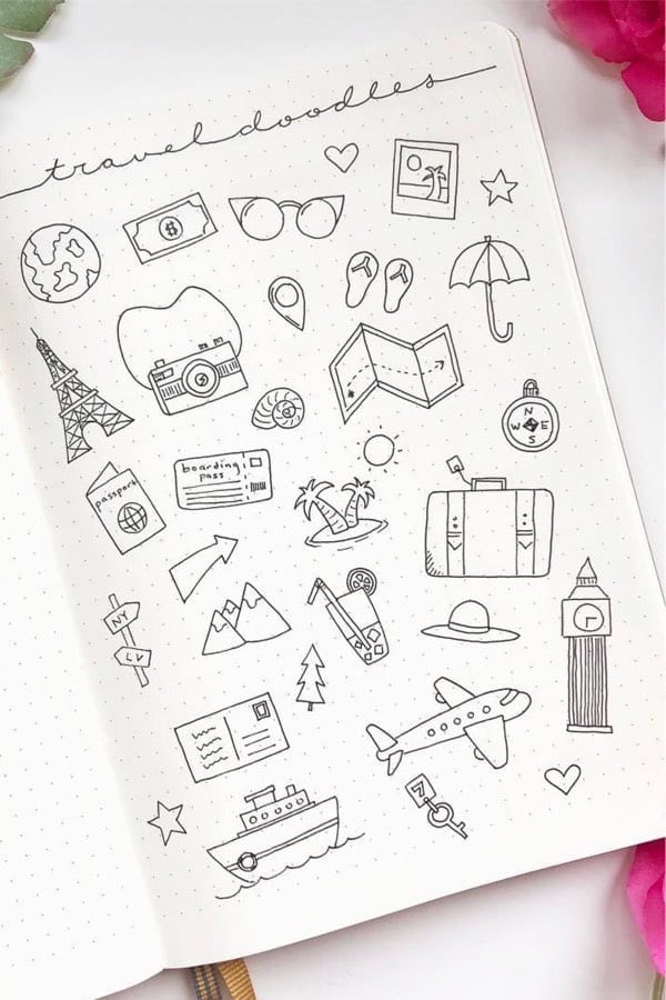 Summer Doodle Ideas For Bullet Journal