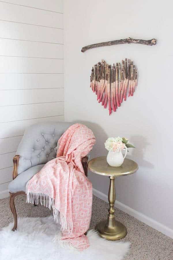 DIY BRANCH HEART WALL ART