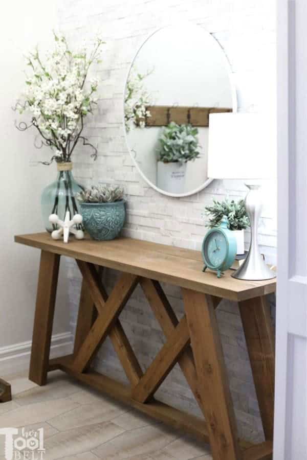 Double X Console Table