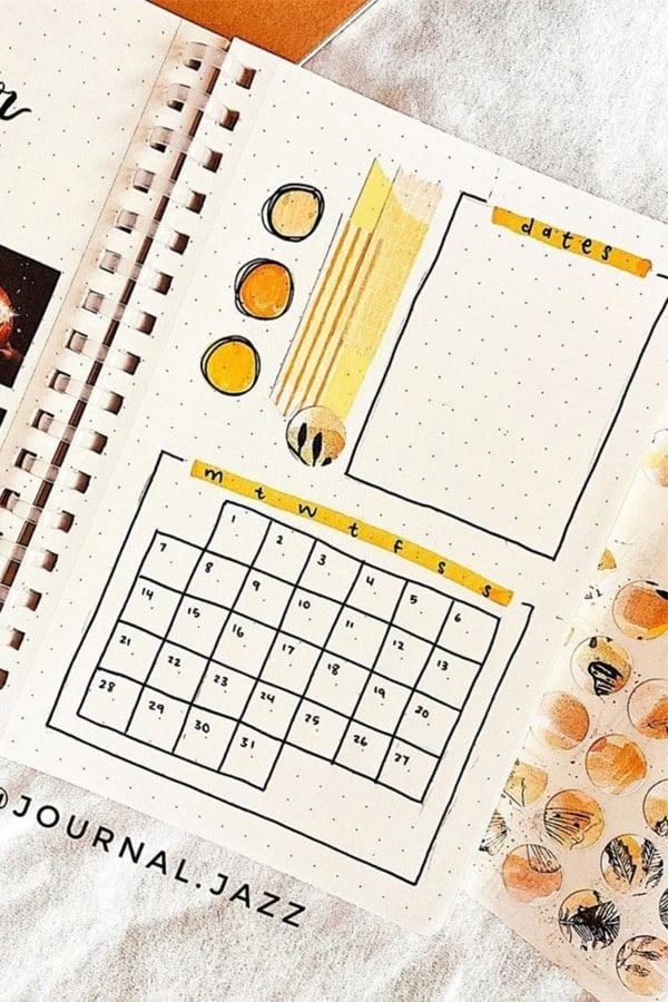 Half Page Monthly Spread