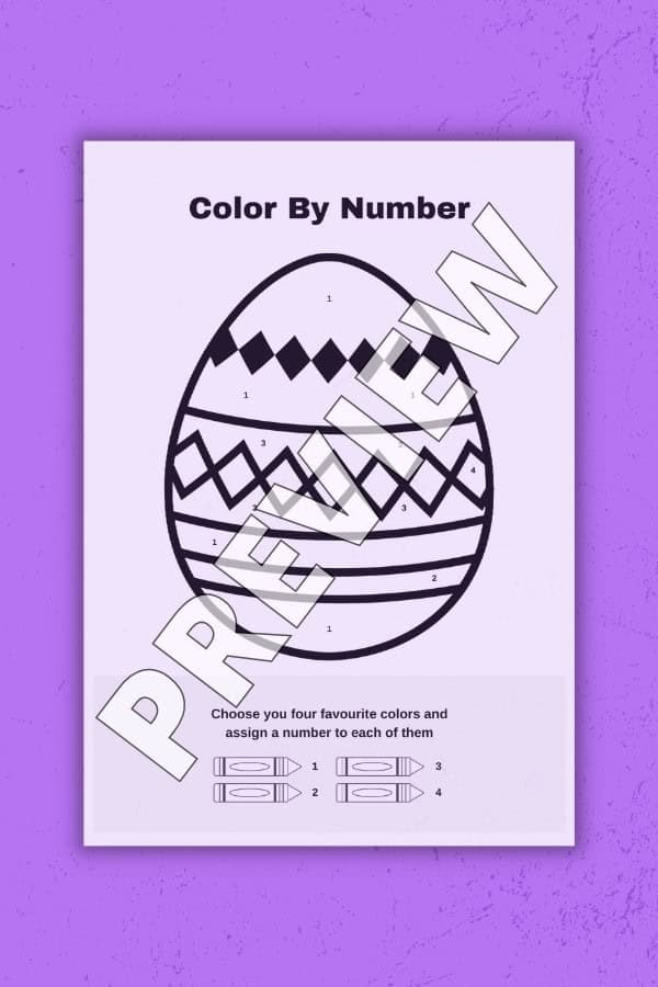 EASTER COLOR BY NUMBER ACTIVITY