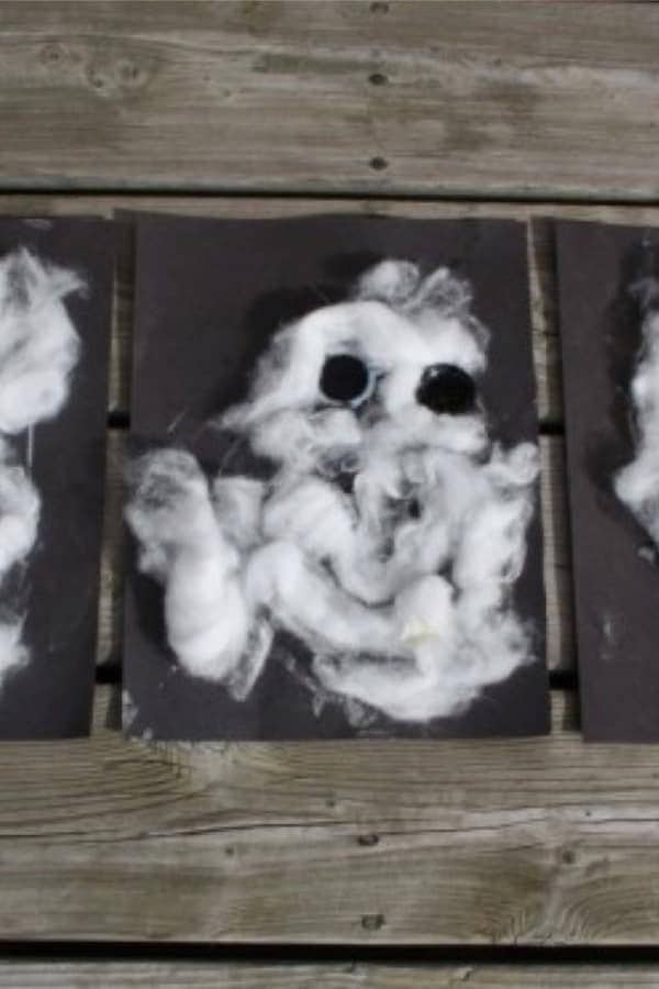 Cotton Ball Ghost Craft for Toddlers