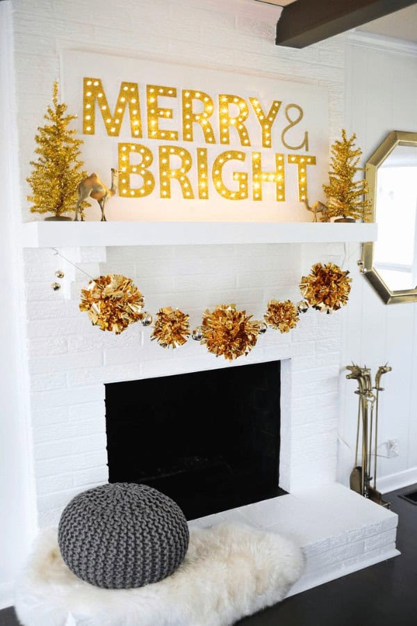 Gold Pom Pom Garland