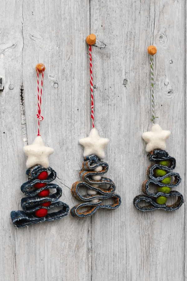 Denim Scraps Ornaments