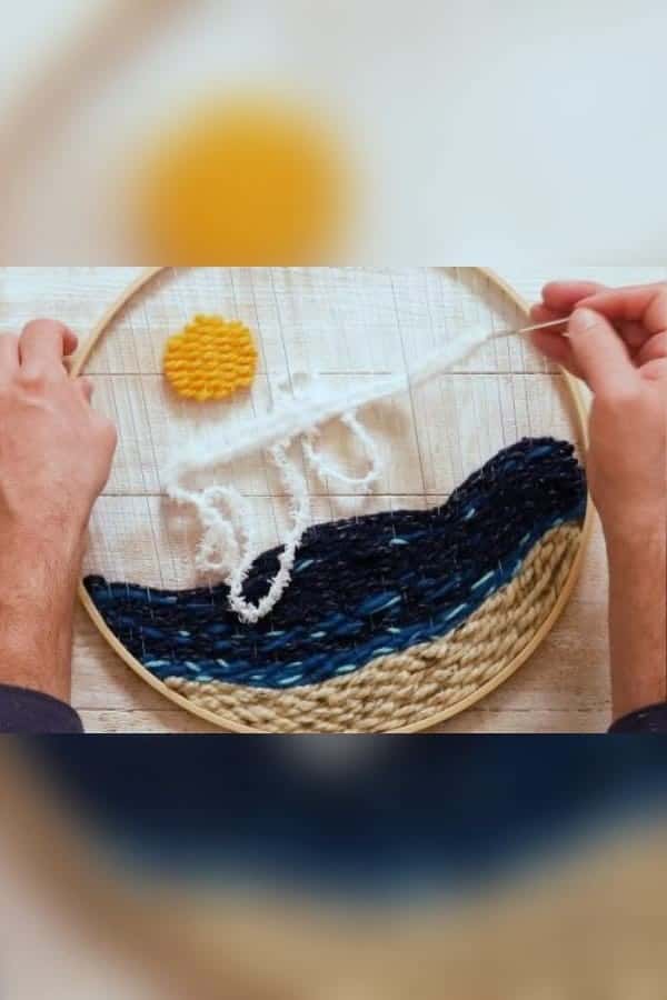 EMBROIDERY HOOP LOOM WREATH