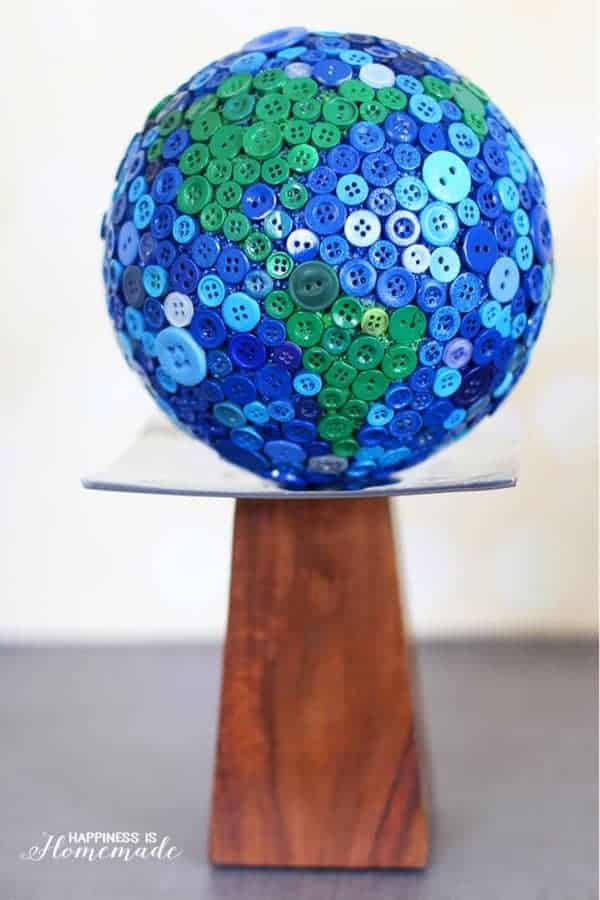 Button Globe Craft For Kids