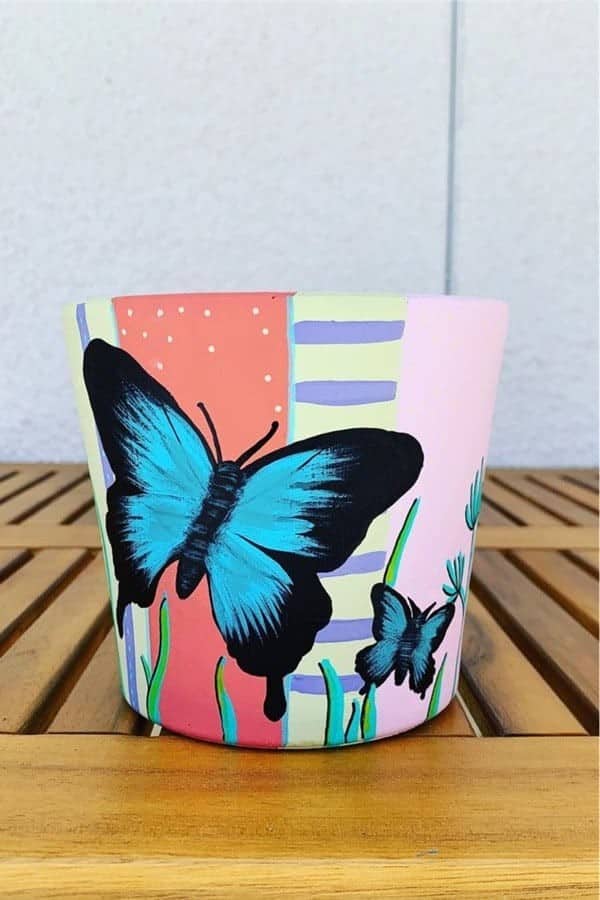 Butterfly Design For Clay Pot