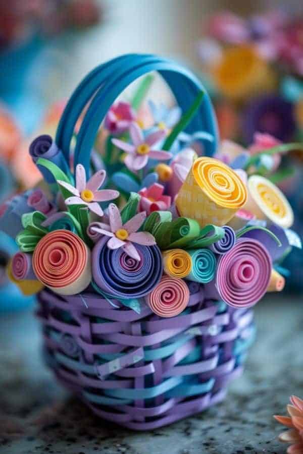 QUILLED PAPER EASTER BASKET