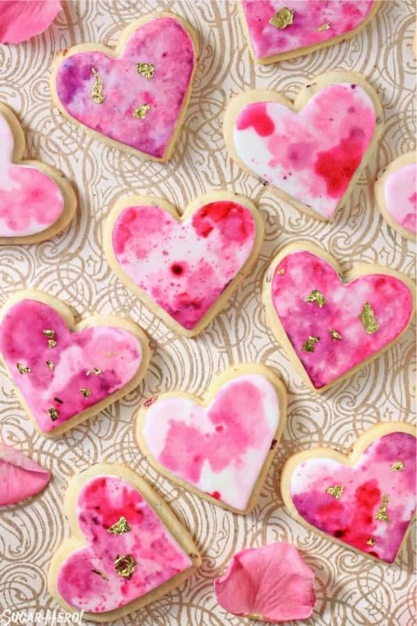 Watercolor Rose Sugar Cookies