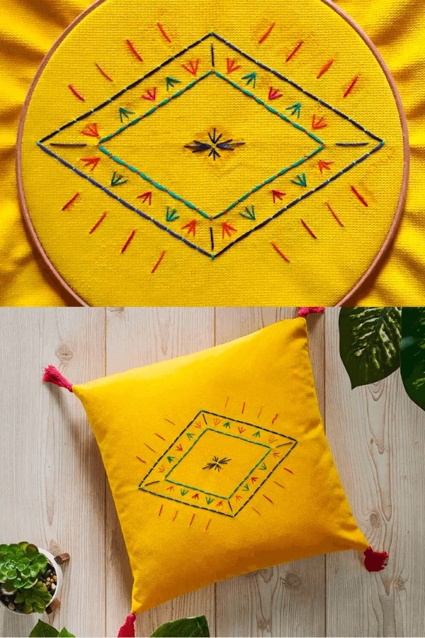 Embroidered Cushion Cover