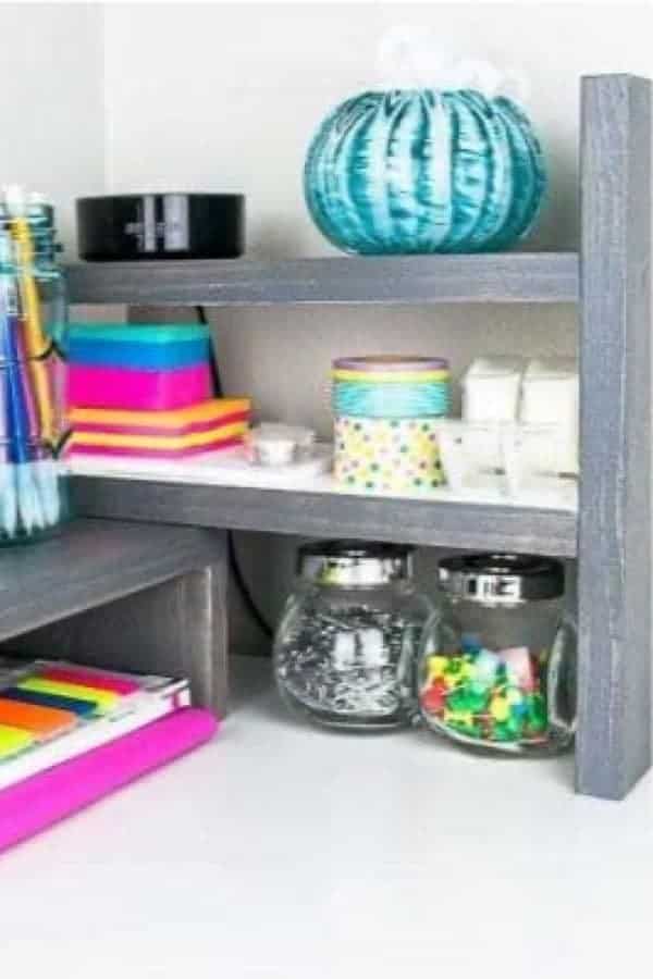 DIY Adjustable Desktop Organization Shelves