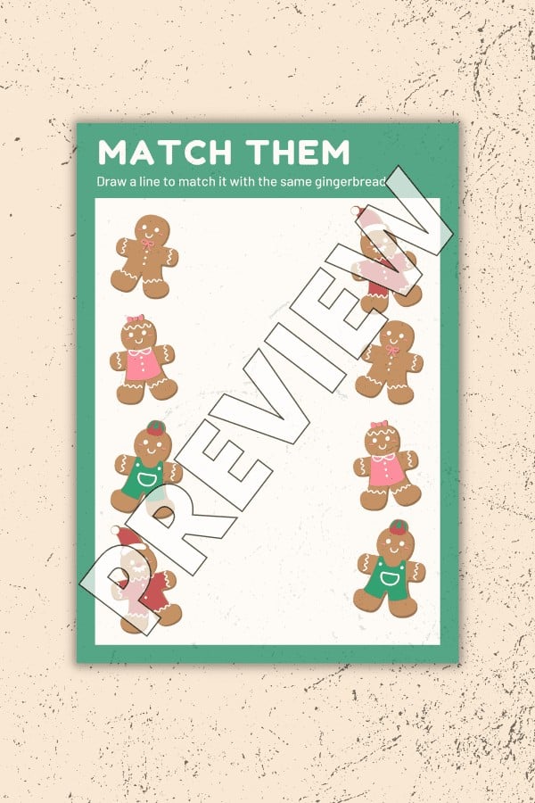 Gingerbread Matching Worksheet