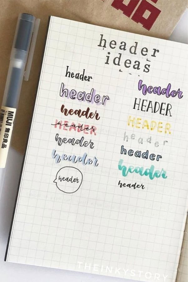 Small Bullet Journal Headers