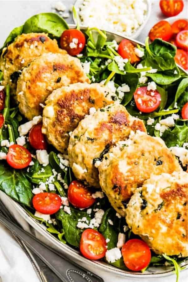 Feta and Spinach Chicken Patties