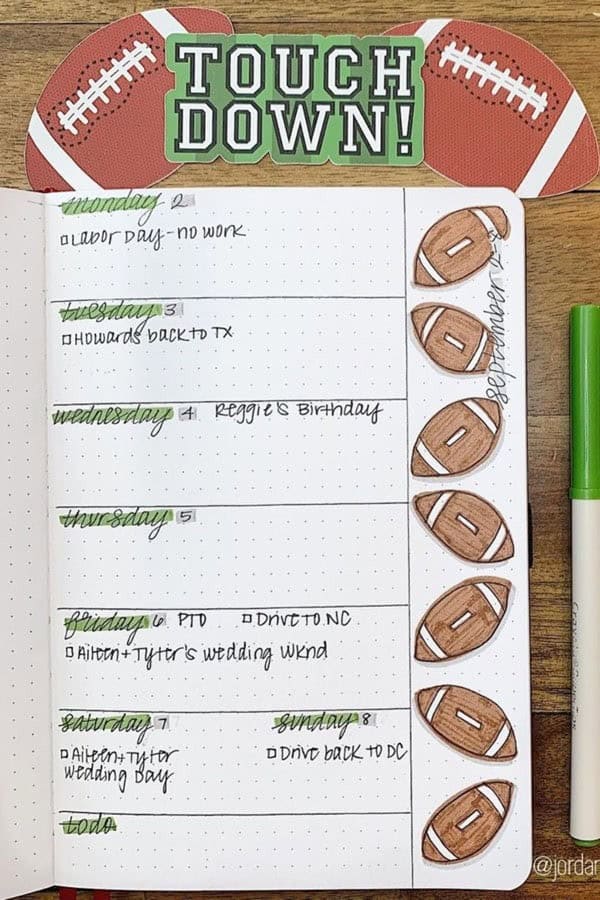 Football Weekly Spread