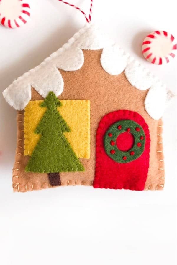 Felt Gingerbread House Christmas Ornament