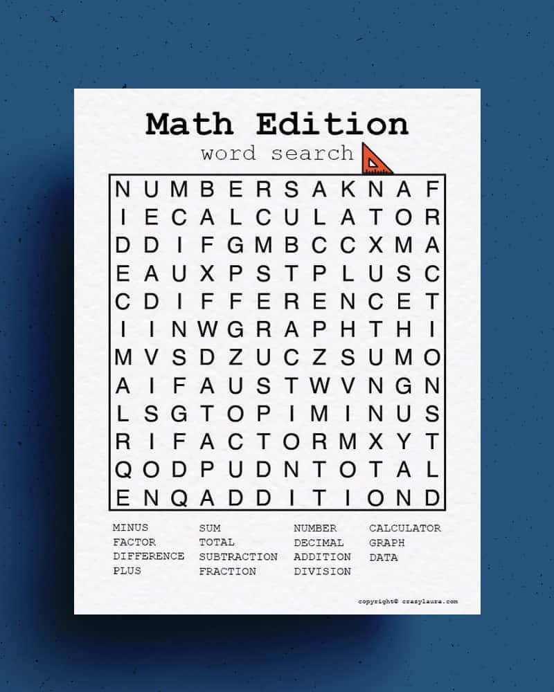 Math Word Search Easy