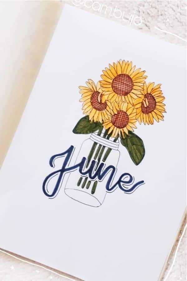 June Cover Spread With Sunflowers