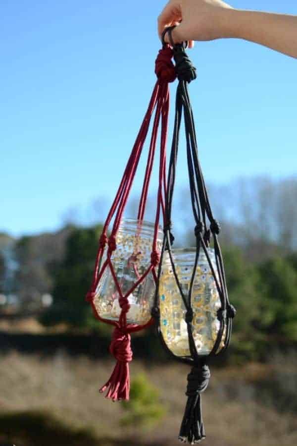 HANGING MACRAME CANDLE LANTERNS