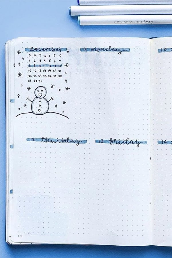 Blue December Weekly Layout