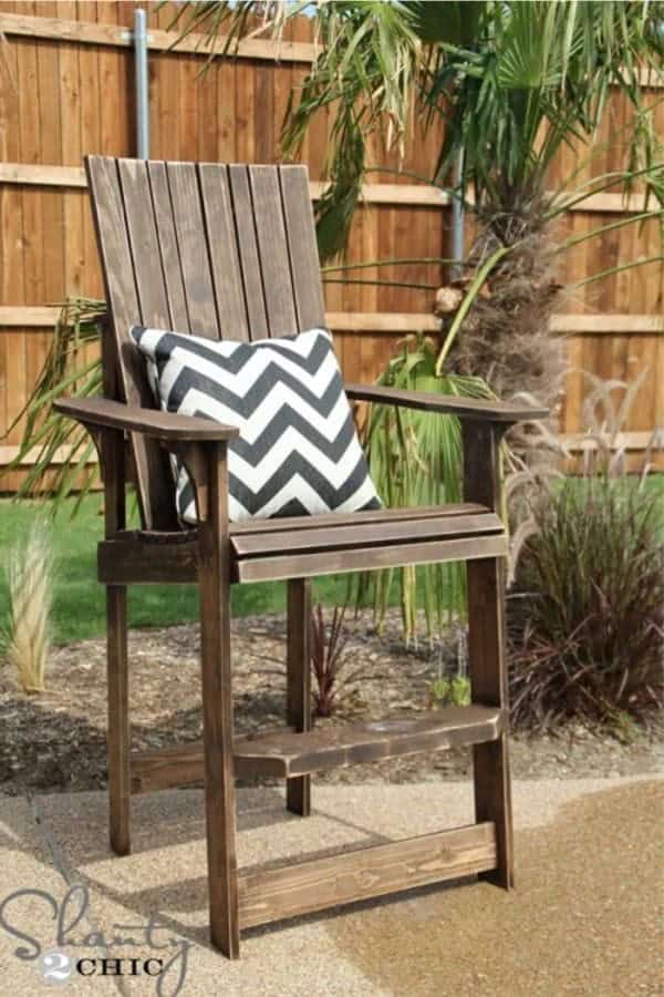 DIY Bar Height Adirondack Chair