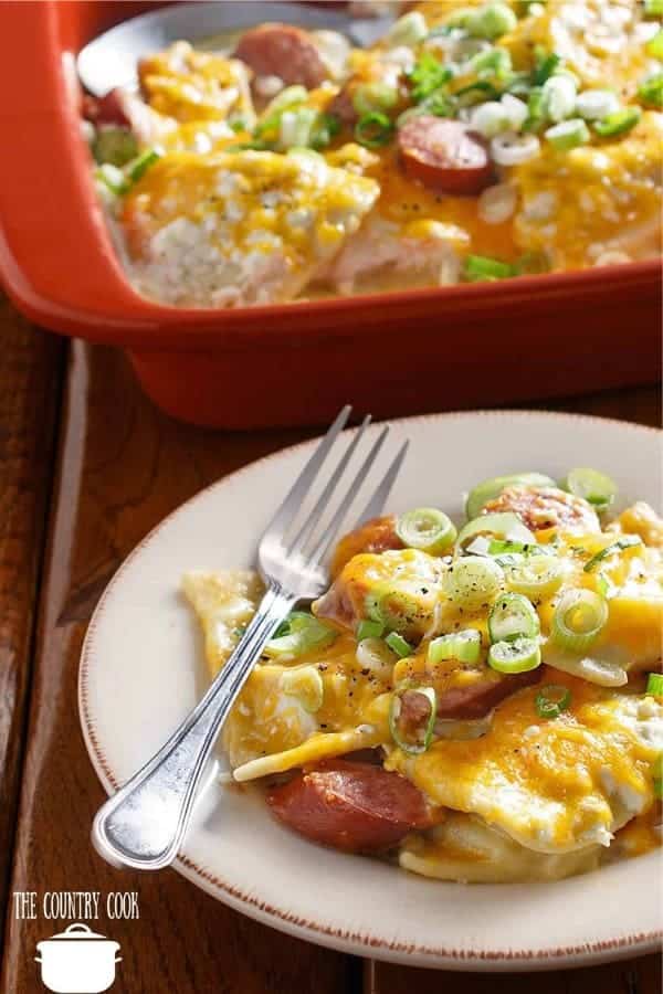 Crock Pot Pierogi & Kielbasa Casserole