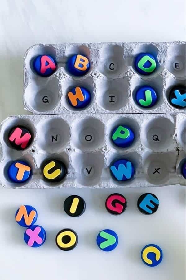 Egg Carton Alphabet DIY Game