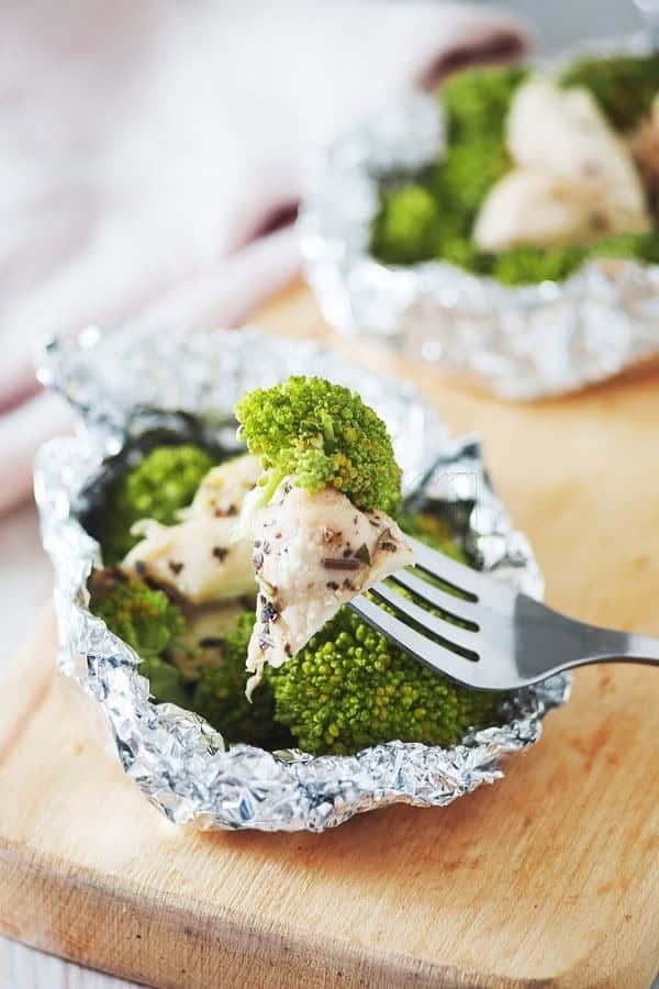 FOIL BAKED CHICKEN BROCCOLI