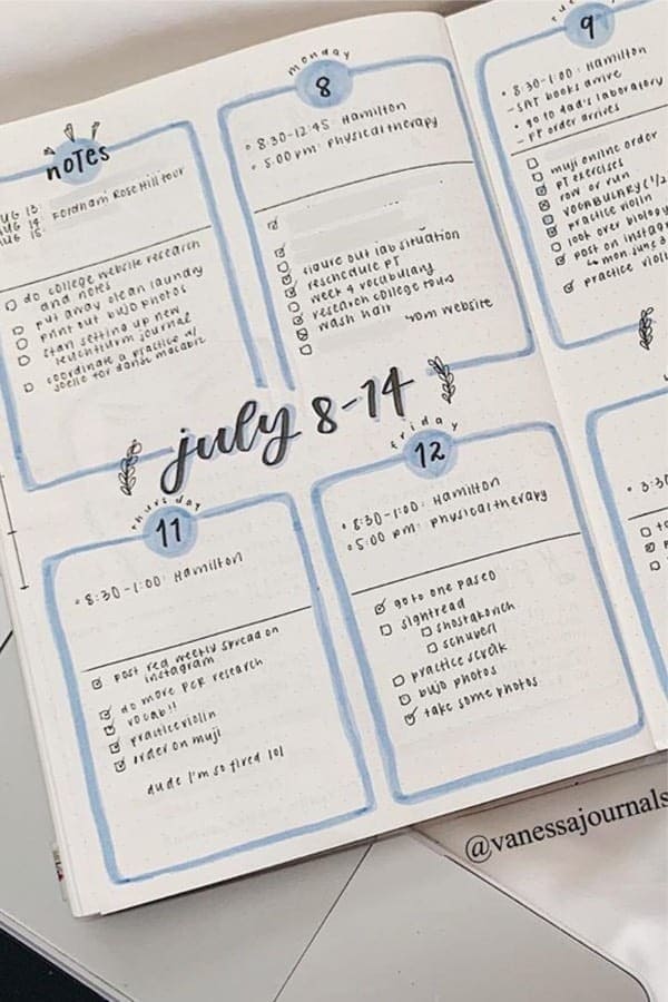 Pastel Blue July Spread