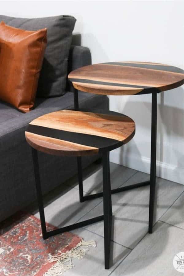 DIY Resin & Wood Nesting Side Tables