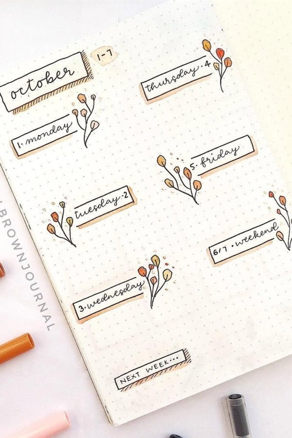 Autumn Theme Weekly Log