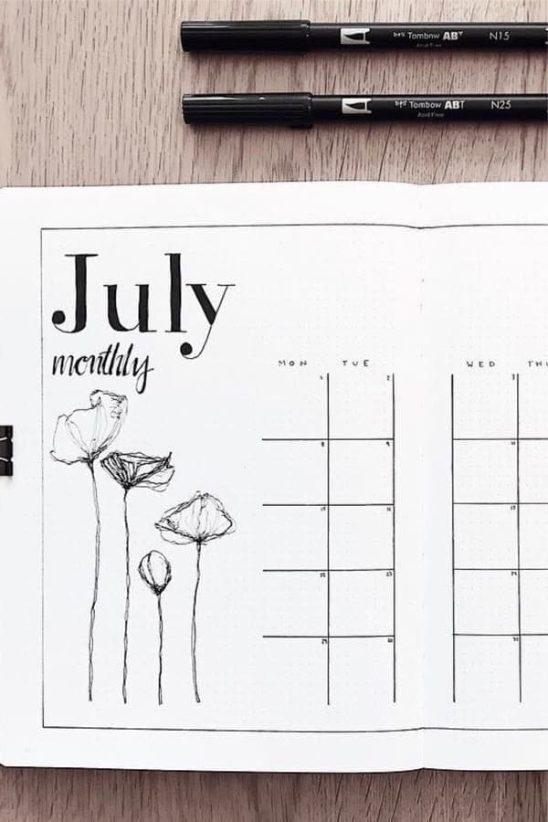 Minimal July Monthly Spread